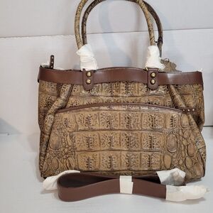 Textured Brown Croc-Embossed Women’s Tote Bag